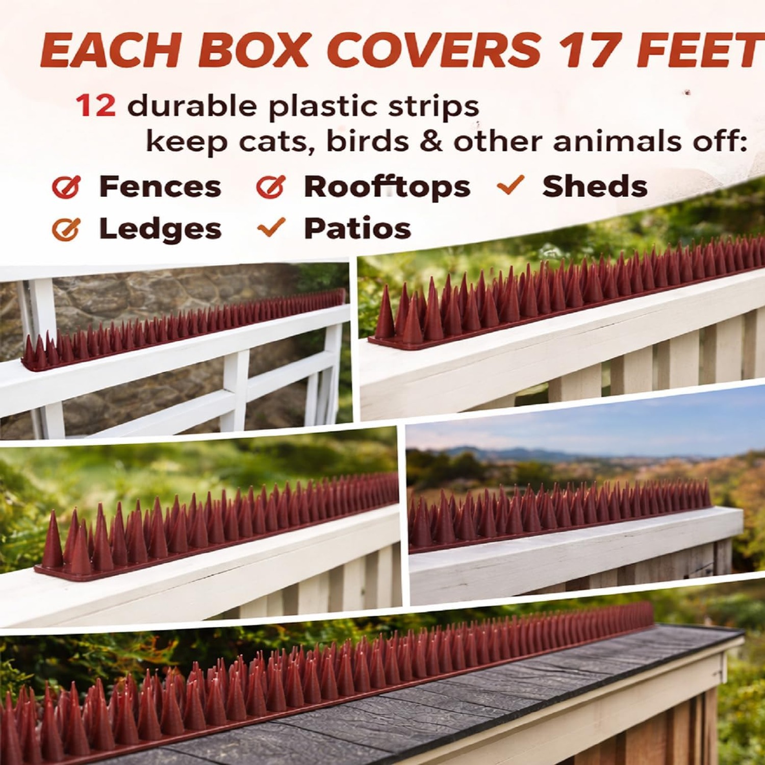 Cat and Rodent Anti-Climb Spikes 12 Pack