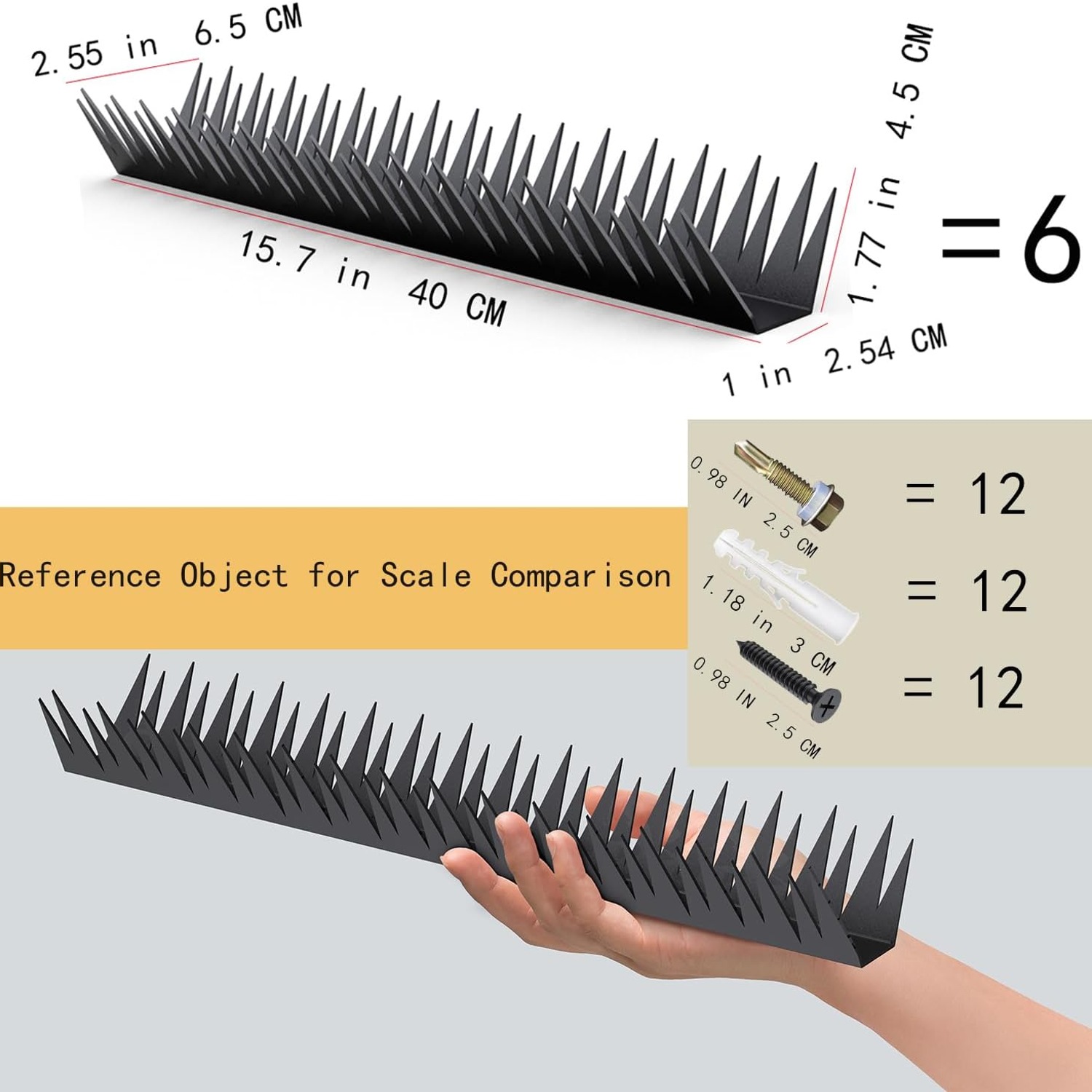 Metal Anti-Climb Fence Spikes (6 Pack)