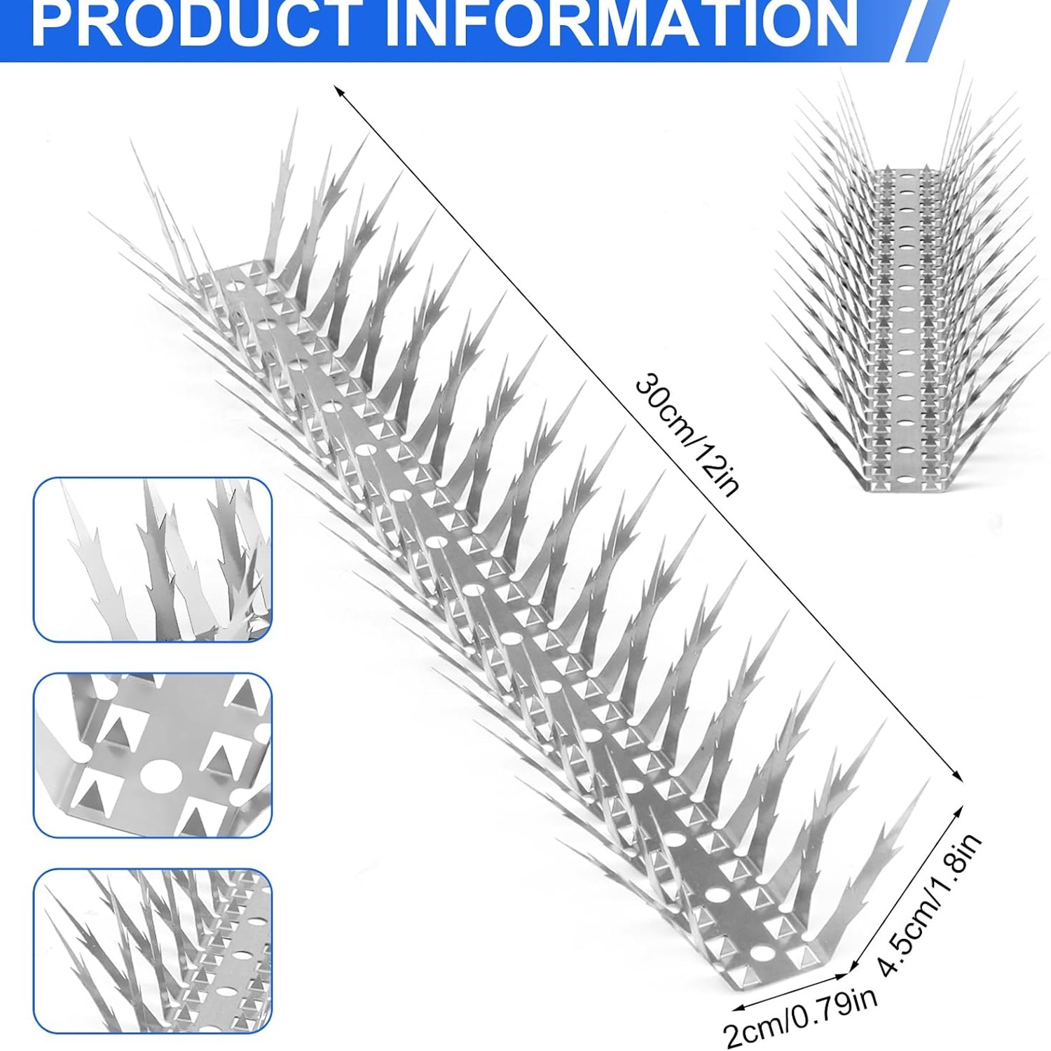 Bird Deterrent Spikes 10 ft Stainless Steel Strip Set: image 3