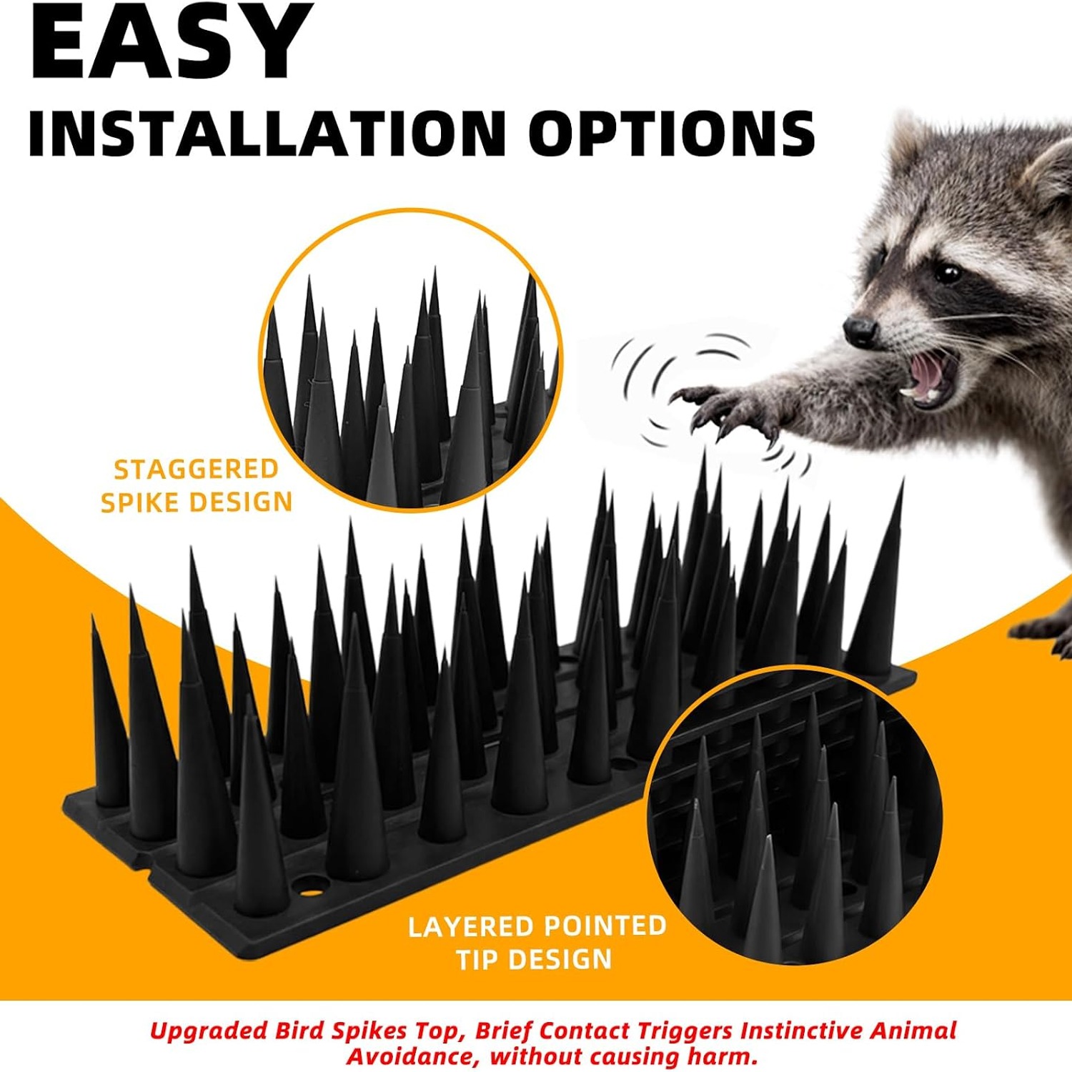 Bird Spikes 24 Pack, 33.5 ft Outdoor Bird Deterrent Strips: image 4