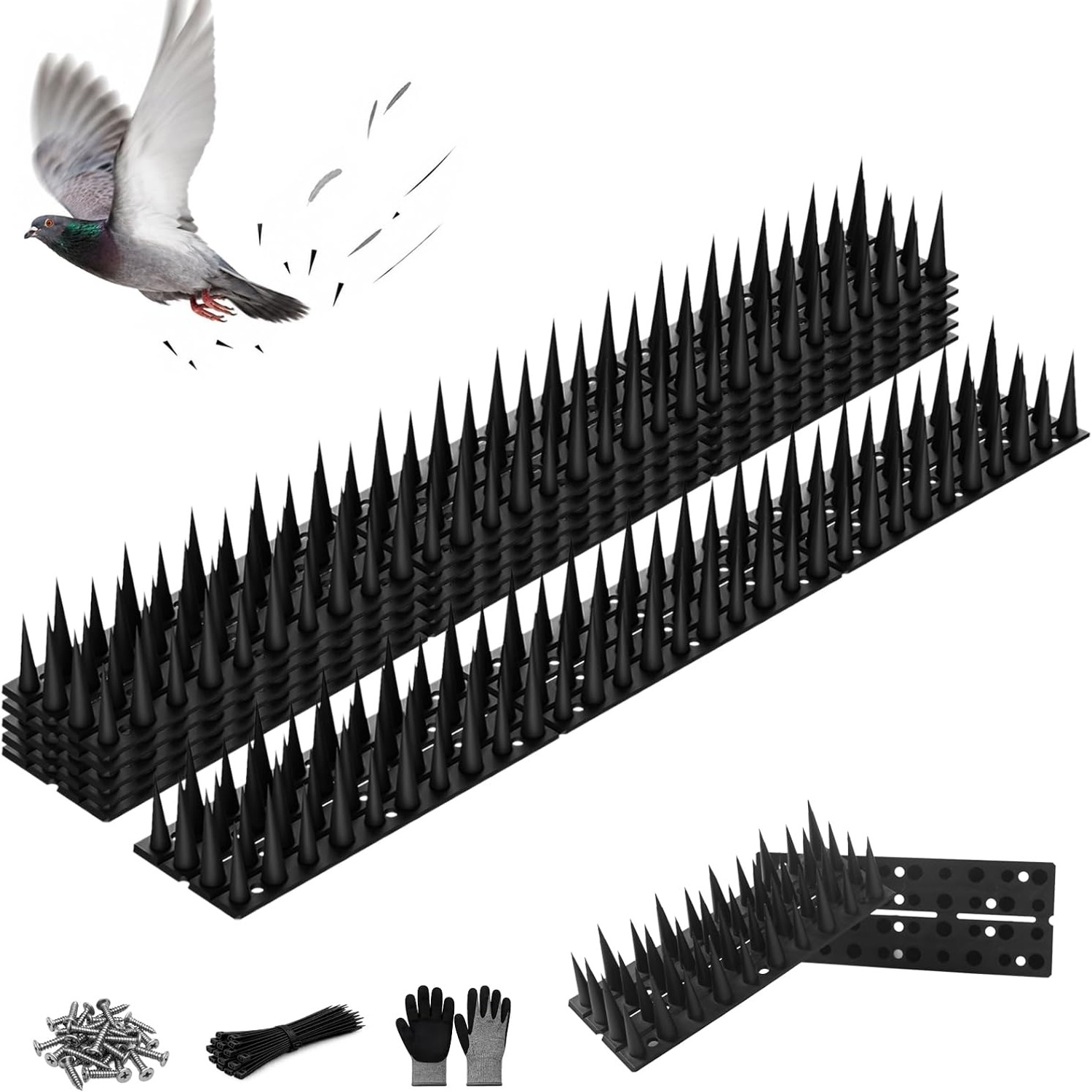 Bird Spikes 24 Pack, 33.5 ft Outdoor Bird Deterrent Strips: image 9