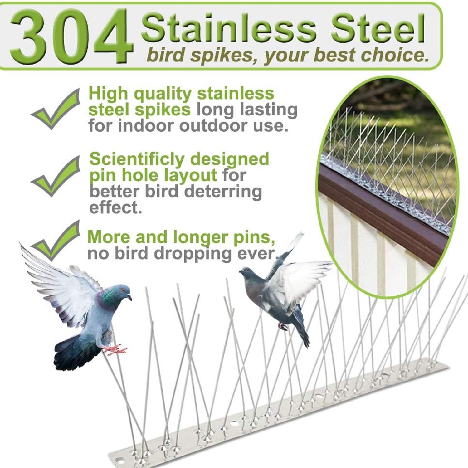 Stainless Steel Bird Spikes 60 ft Bulk Pack (56 Strips): image 3