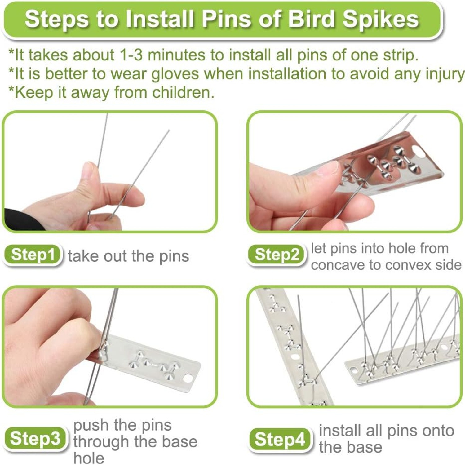 Stainless Steel Bird Spikes 60 ft Bulk Pack (56 Strips): image 5