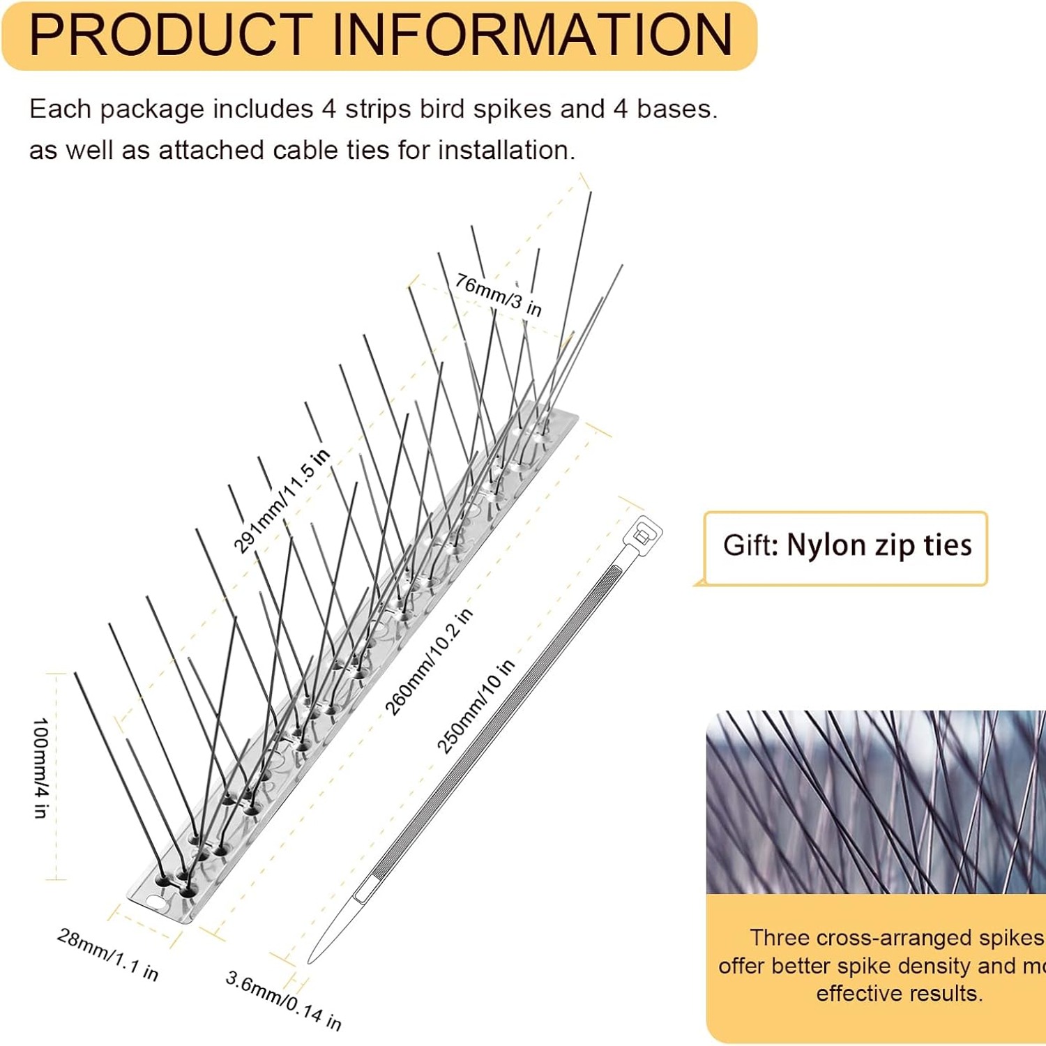 Bird Spikes Starter Kit (3 ft Coverage, 4 Stainless Steel Strips): image 5