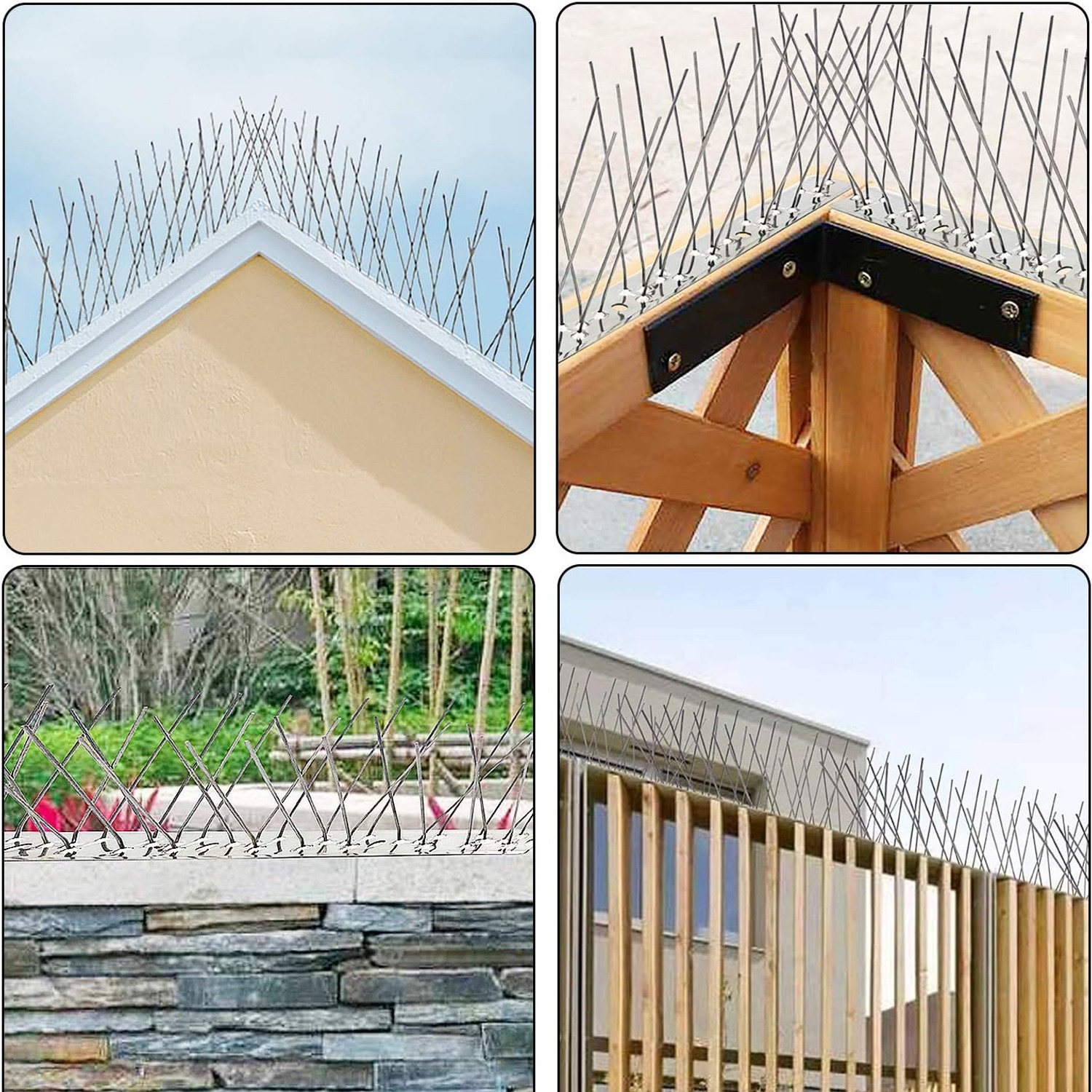 QIEGL Stainless Steel Pigeon Spikes, 23 Strips, 25 ft Coverage: image 6