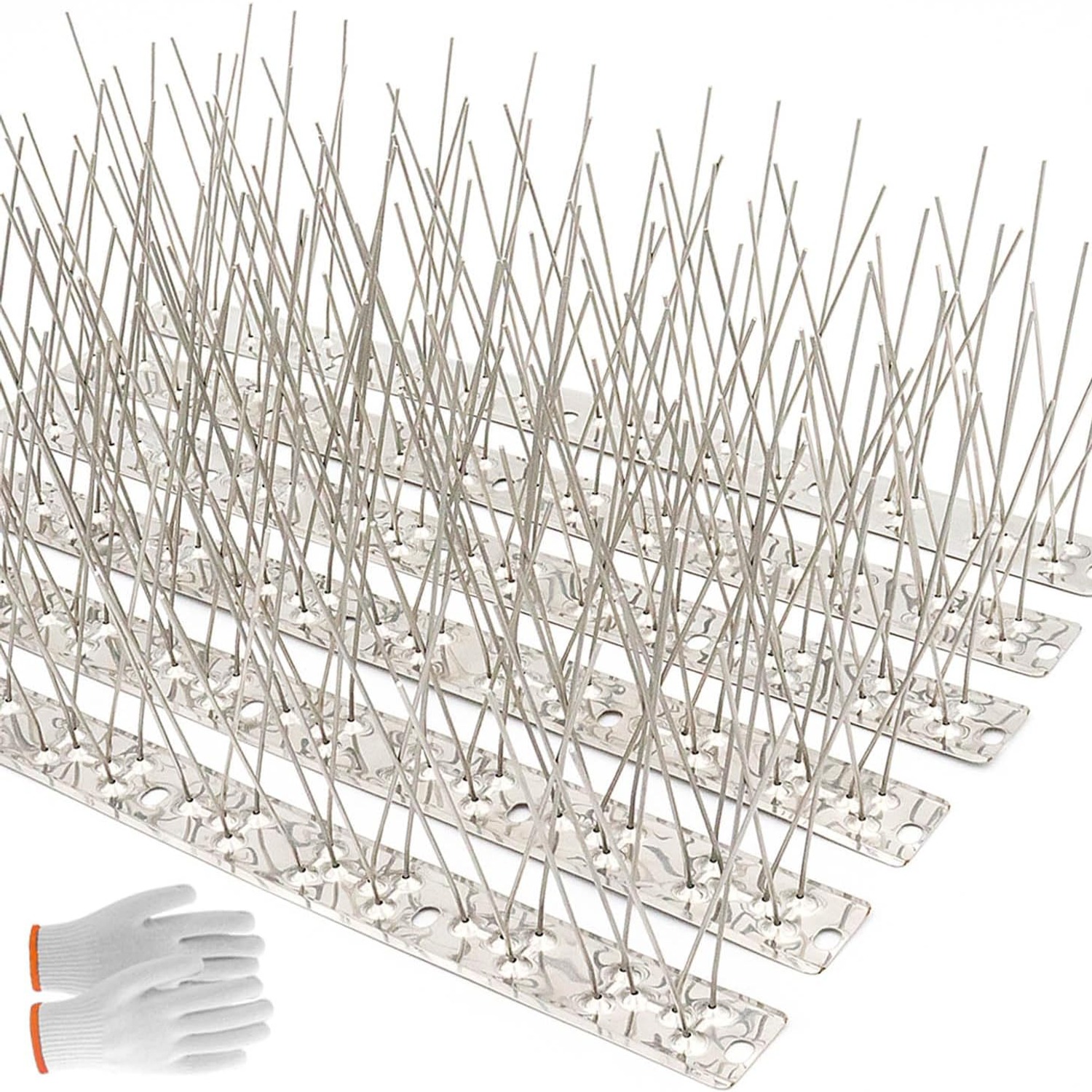 QIEGL Stainless Steel Pigeon Spikes, 23 Strips, 25 ft Coverage: image 8