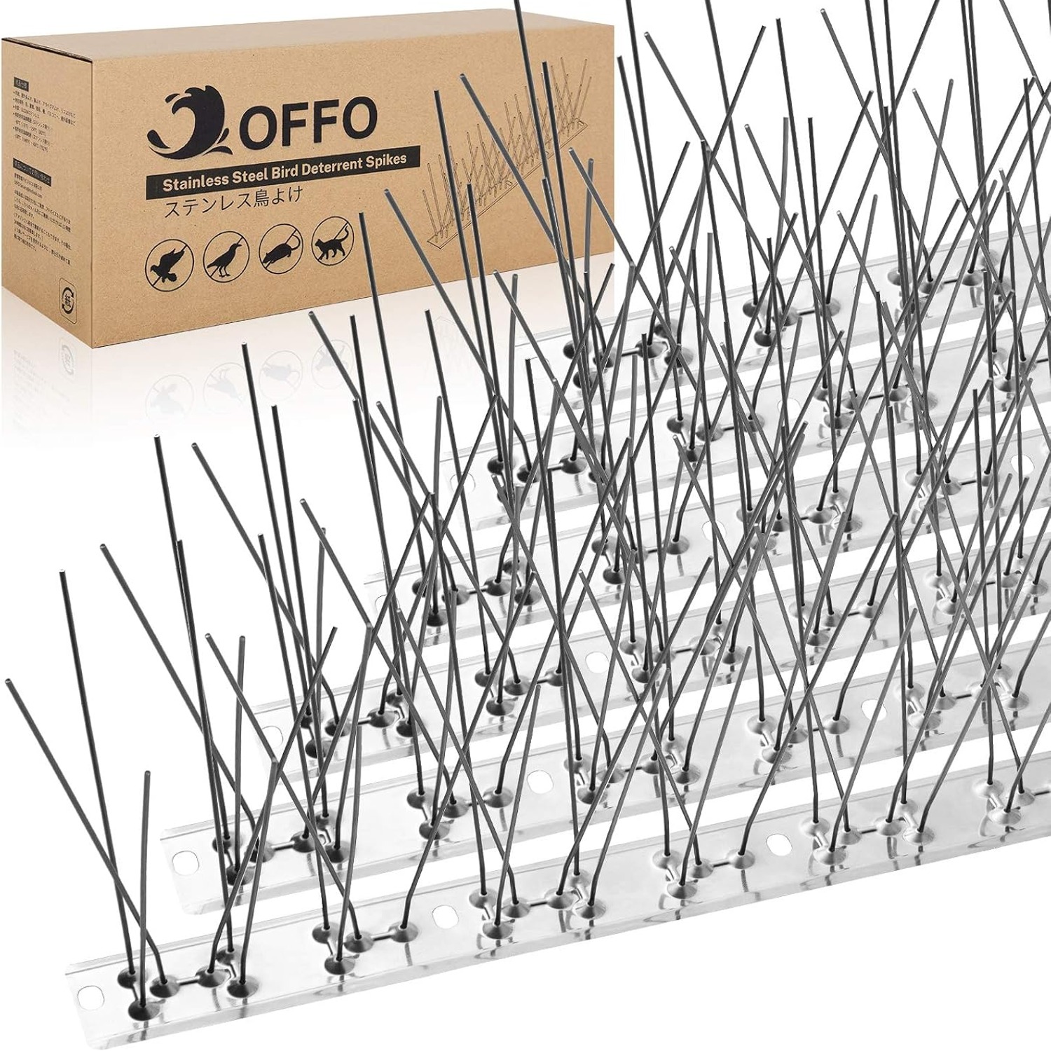 Pre-Assembled Stainless Steel Bird Spikes (10 ft)
