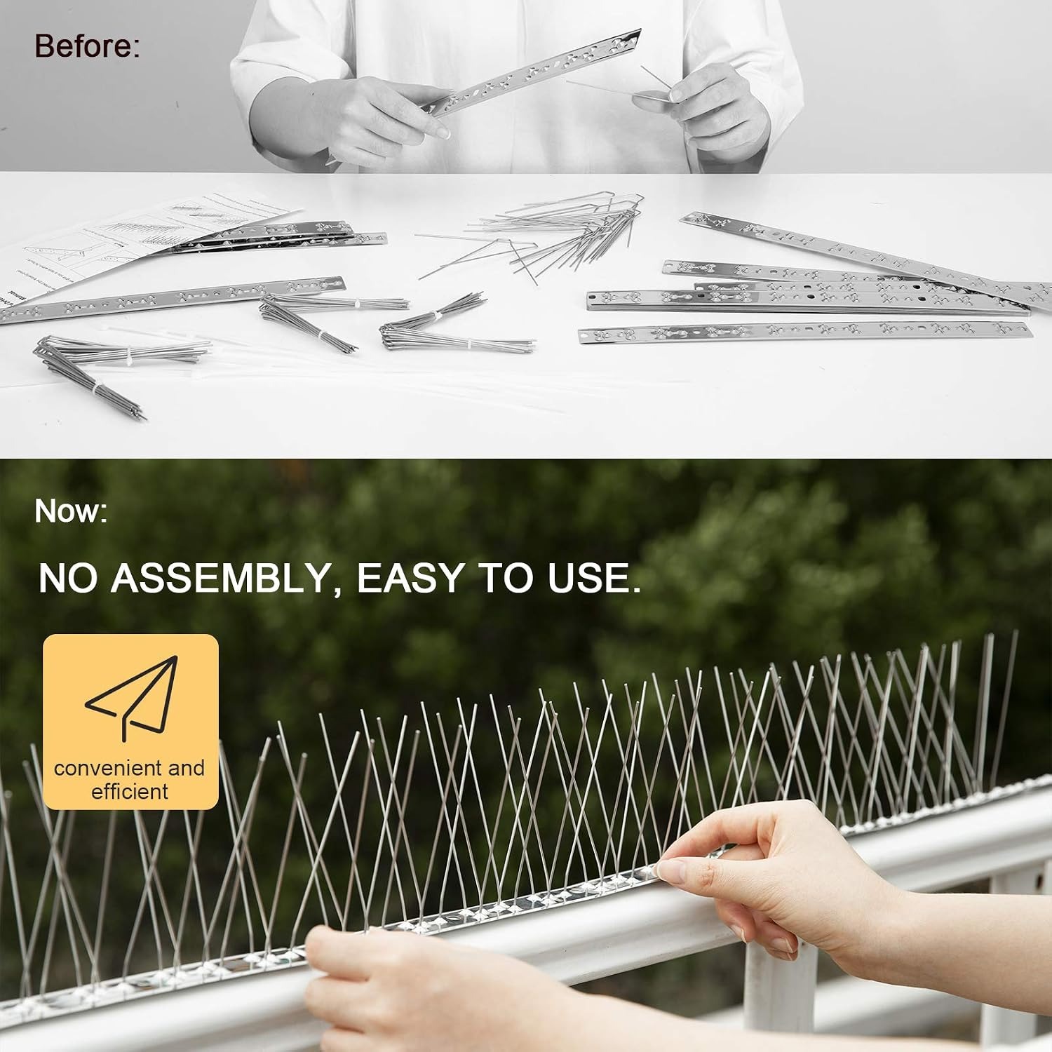 Pre-Assembled Stainless Steel Bird Spikes (10 ft): image 3