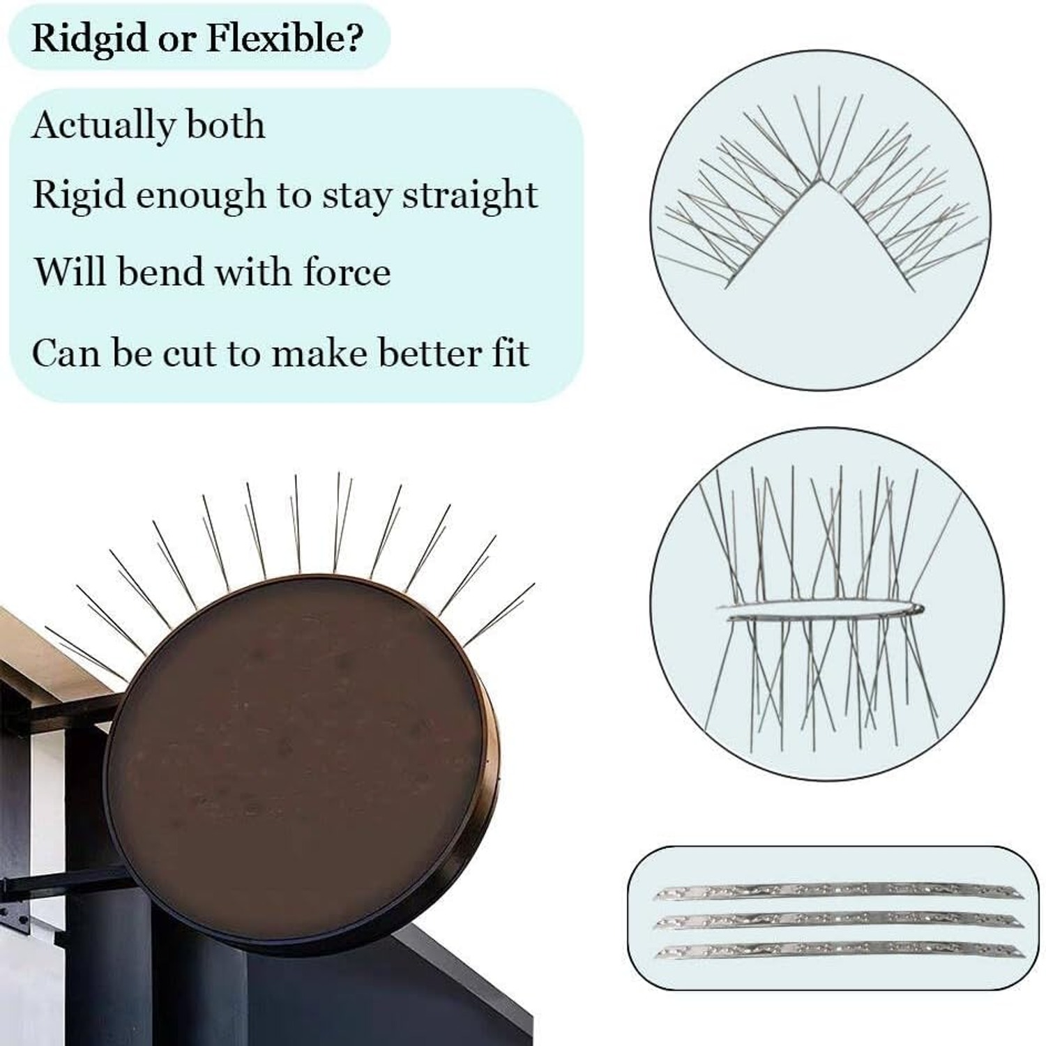 Stainless Steel Bird Spike Strips 30 ft Kit: image 5