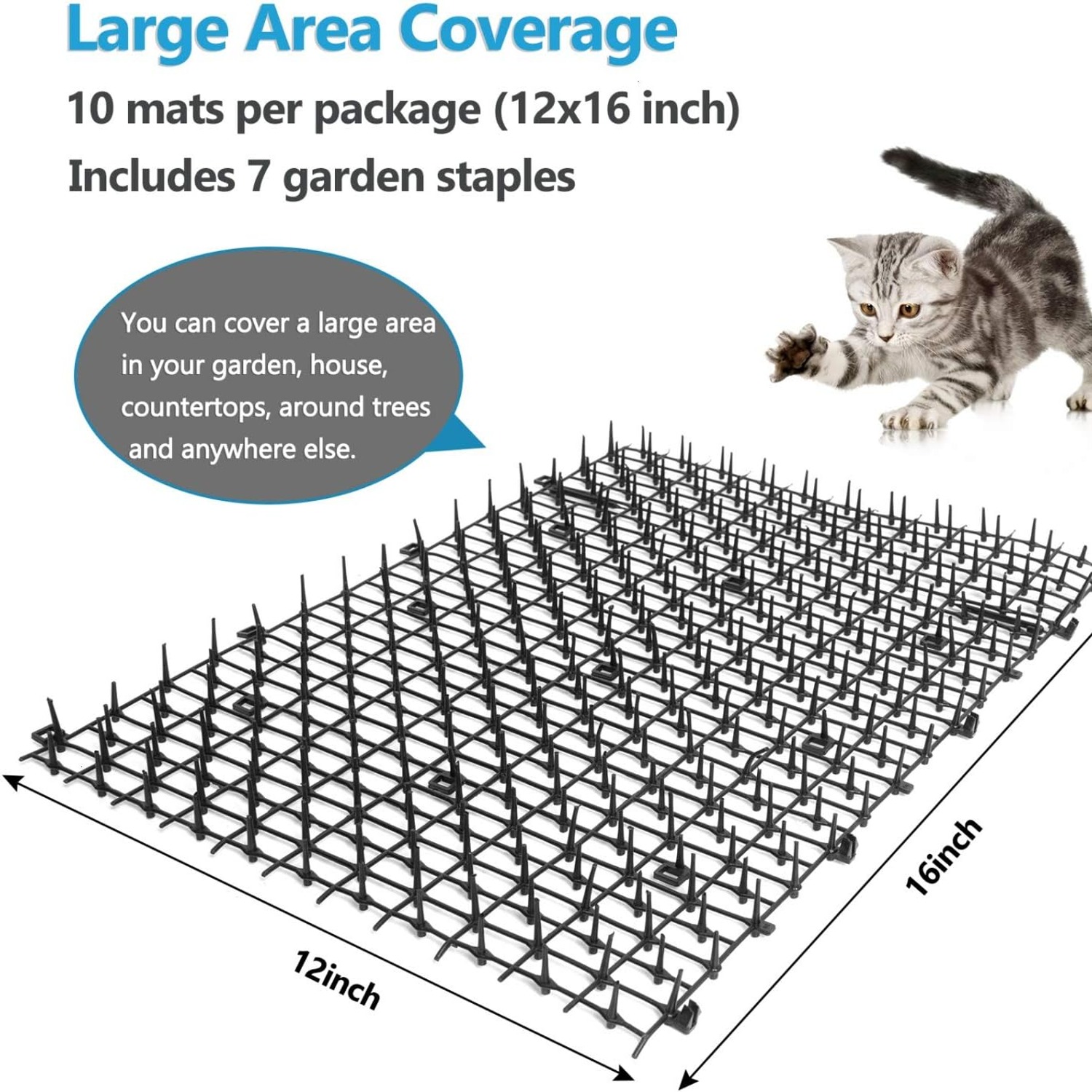 Cat Scat Mat 10 Pack with Flexible Plastic Spikes: image 6