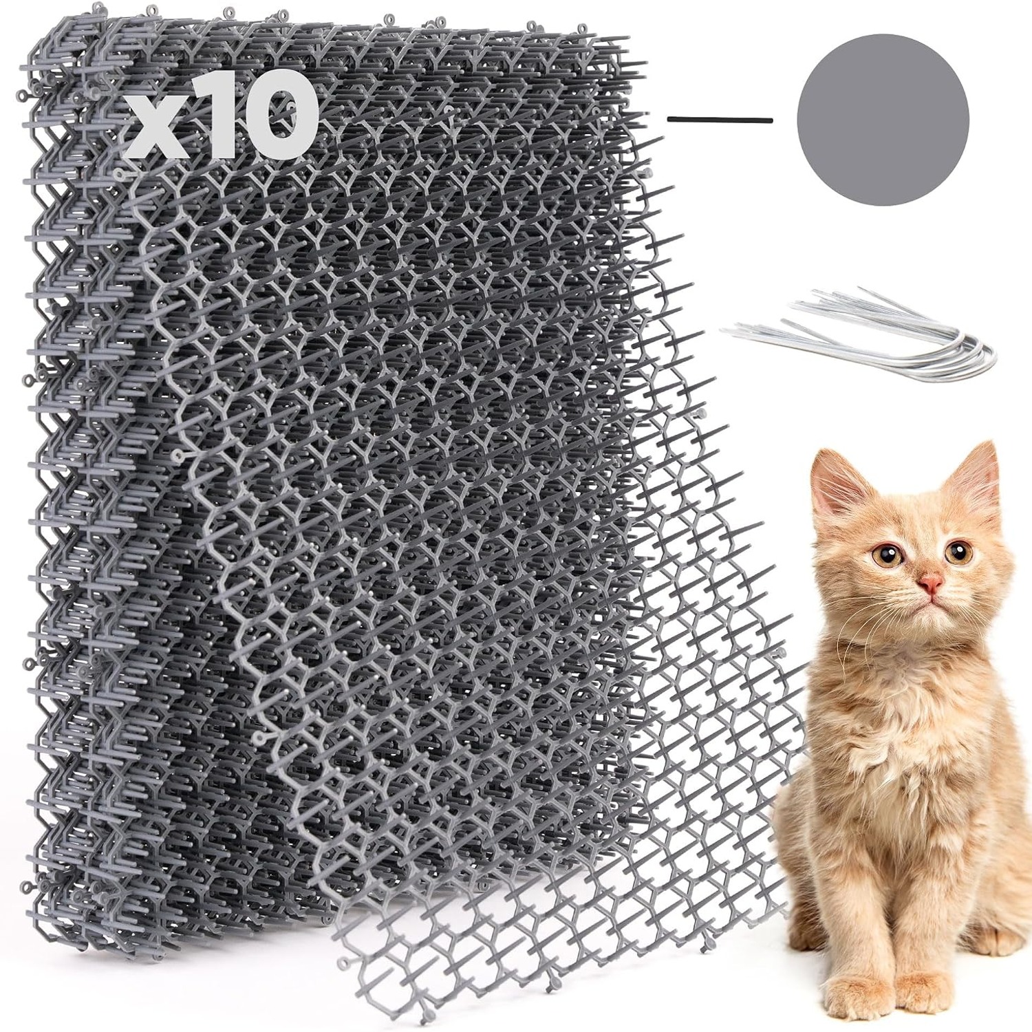 Extra Large Cat Scat Mat 10 Pack with Flexible Spikes