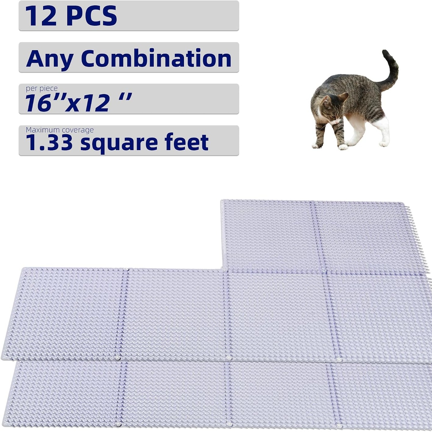 Interlocking Scat Mats 12 Pack Pet Deterrent Set: image 5