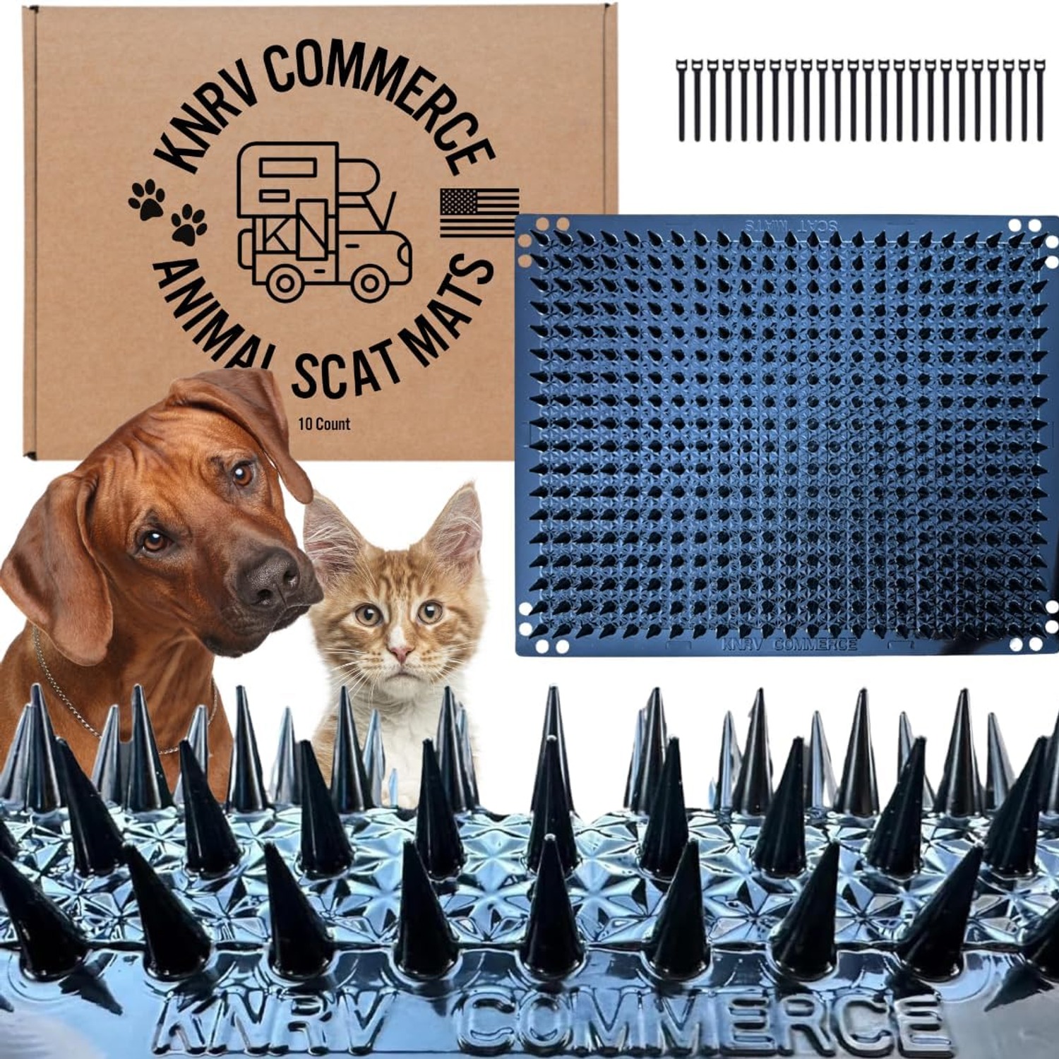 Scat Mats for Dogs and Cats 10 Pack with Connectors and Storage Box