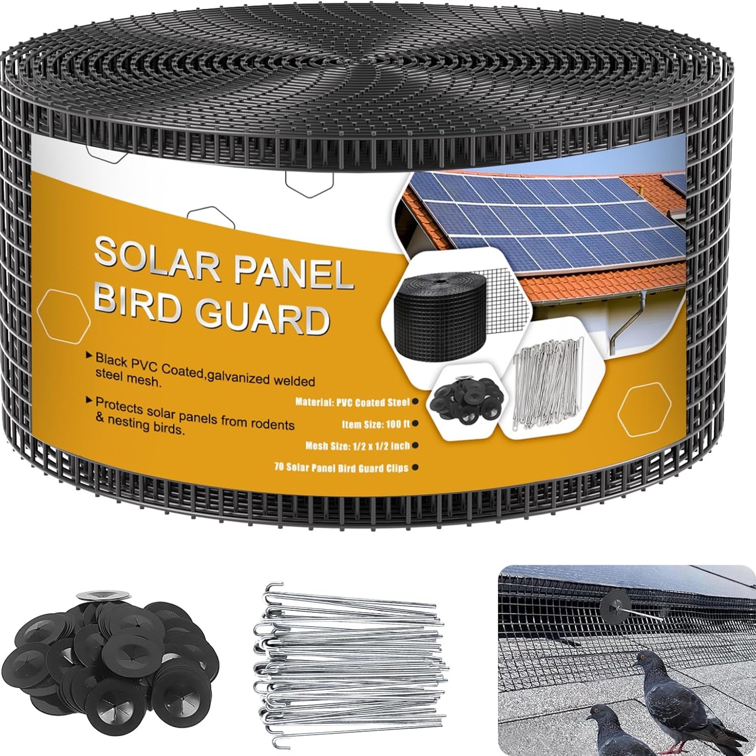 Solar Panel Critter Guard Kit with 70 Fastener Clips